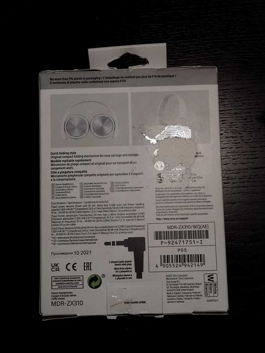 Auriculares com Fio SONY MDR-ZX310AP