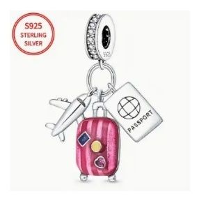 Charms Samolot/podróże srebro