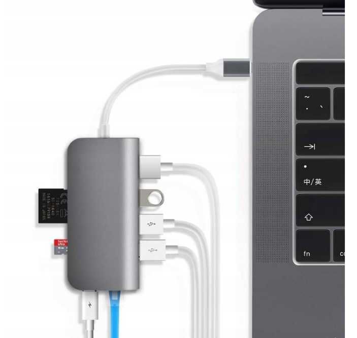 Hub USB3.1 8w1 TypeC to HDMI+3xUSB3.0+Gigabit LAN+USB Charging ttst752