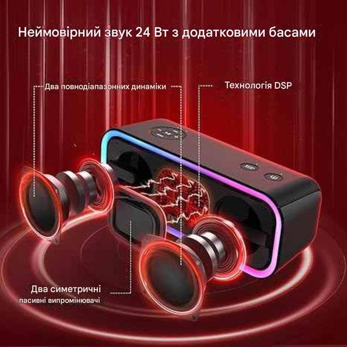 Бездротова колонка DOSS SoundBox Pro+ Bluetooth, 24 Вт стерео