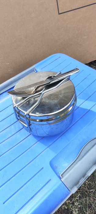 Menażka harcerska turystyczna sztućce