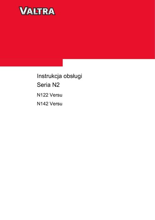 Instrukcja obsługi Valtra N 122 N2 142 Versu N122V N142V
