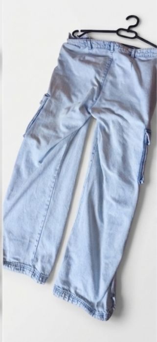 Широкі джинси-карго Cropp Denim Y2K / Світлі джинси палаццо з кишенями / розмір 40 (L)