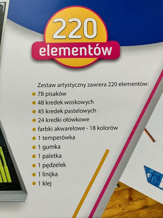 Zestaw artystyczny 220 elementów