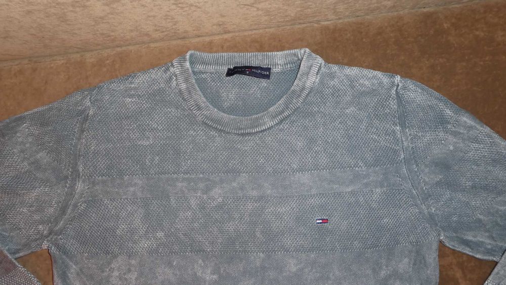 TOMMY HILFIGER sweter męski szary j.nowy S/M