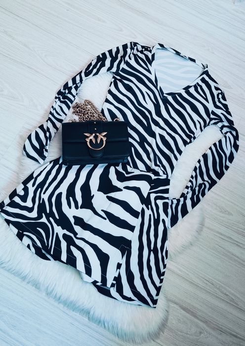 Komplet zestaw set La Milla body spódniczko spodenki zebra