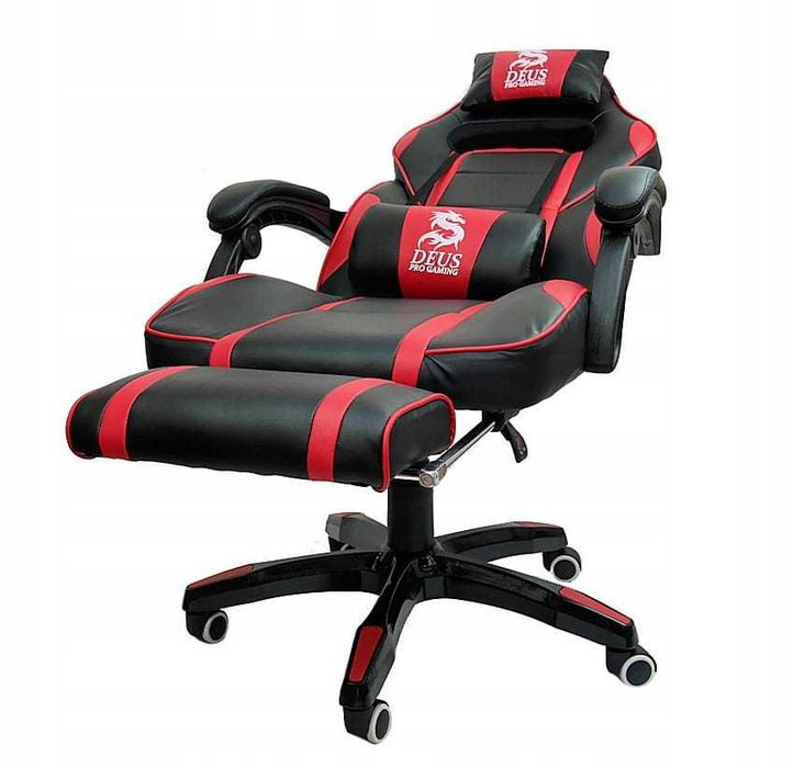 Fotel Gamingowy obrotowy dla graczy DEUS LARGE Red
