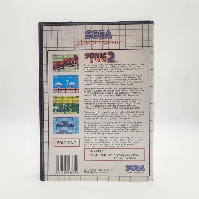 Sonic The Hedgehog 2 Sega Master System (SMS)