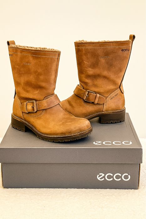 Ecco botki motocyklowe Elaine brazowe buty damskie jesienne zimowe