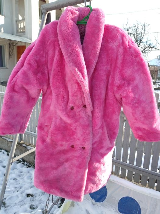 Полошубка жіноча зимова рожева