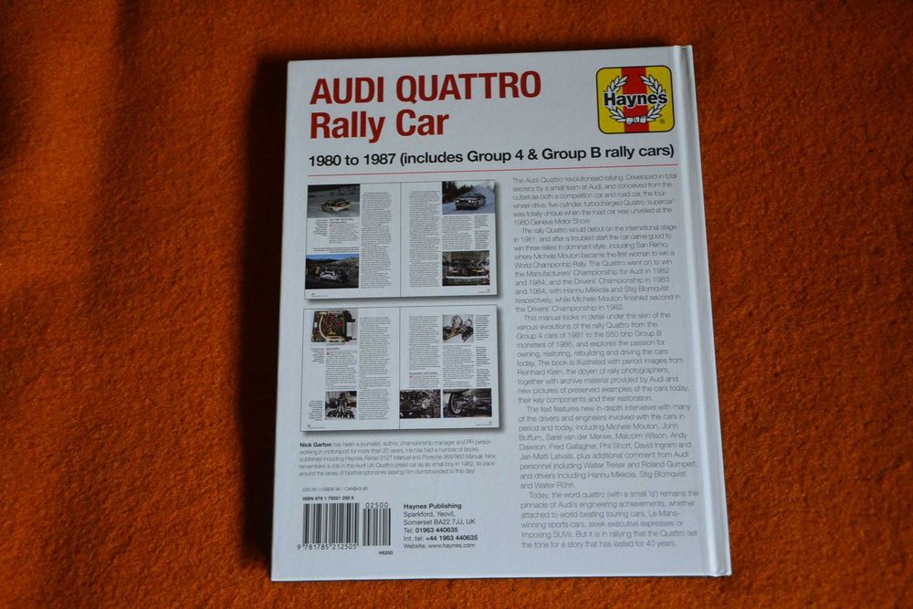 album WRC Audi Quattro Rally 80 87 Group B Haynes Manual