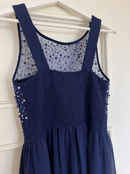 Vestido de cerimónia azul escuro tam. S