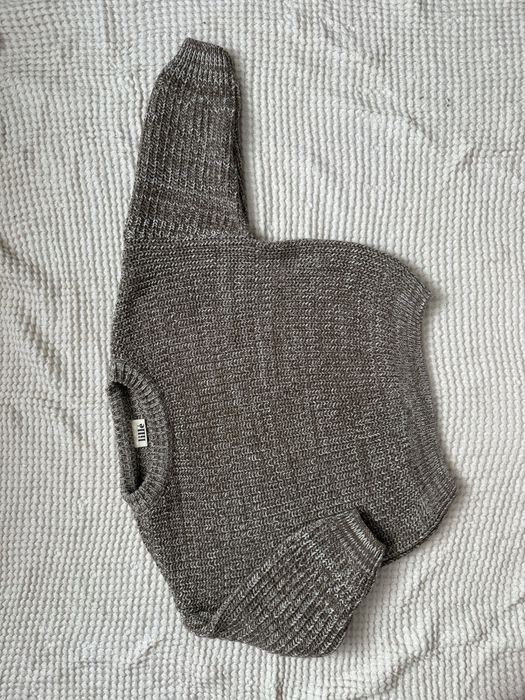 jak NOWY Lille Bawełniany Sweter  Melange Off White/Taupe 4/5 lat