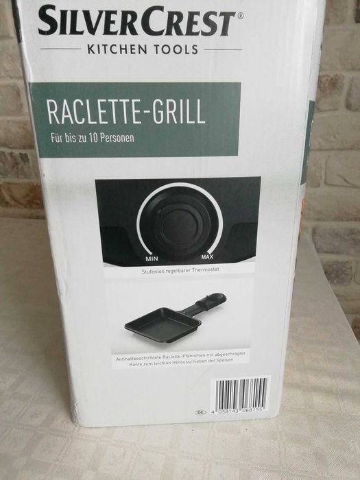 NOWY Grill elektryczny Raclette dla 10 osób Silver Crest