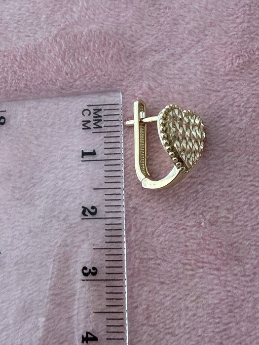 Złote kolczyki serca pr.585/3,01g