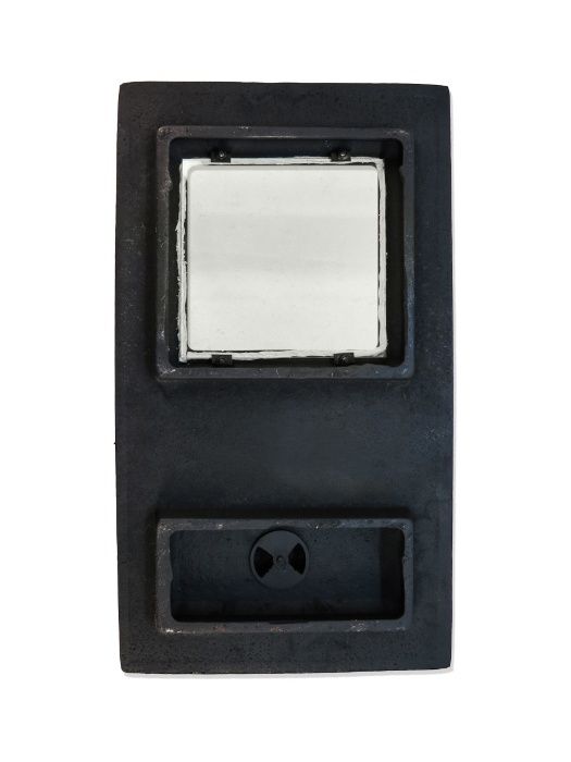 Чавунна пічна дверця  зі склом для печі з регулюванням подачі повітря