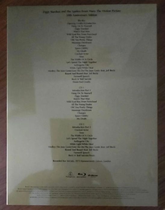 David Bowie - 2 koncerty blu ray - dvd - cd