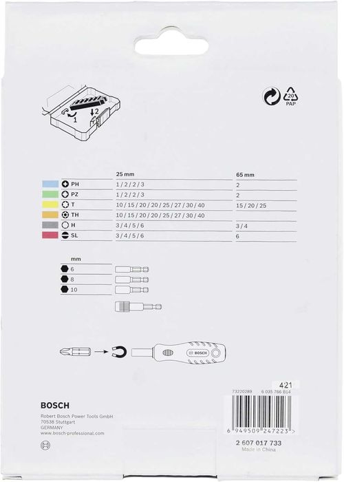 Caixa Ferramentas profissional BOSCH 43 acessórios /pontas /bits NOVA