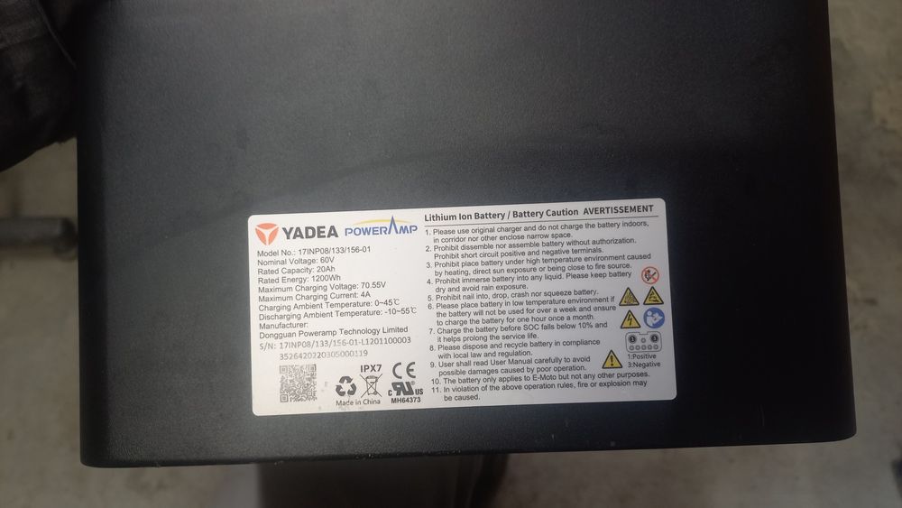 Акумалятор на електро скутер новий  60.вольт 20 ампер