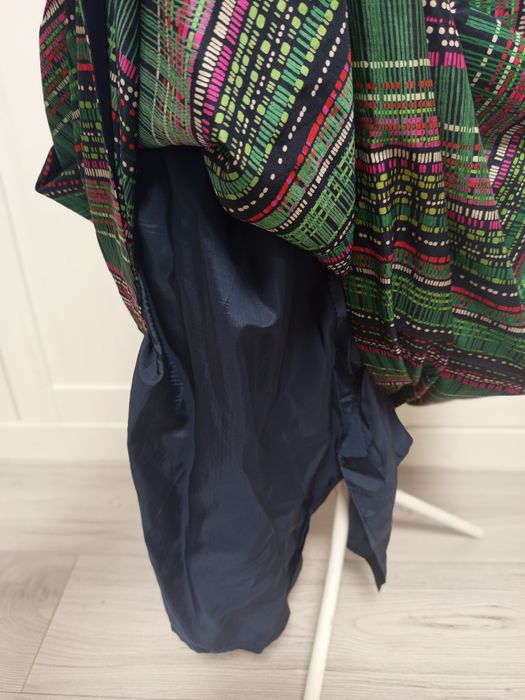 Jedwabny komplet:spódnica+bluzka S/M