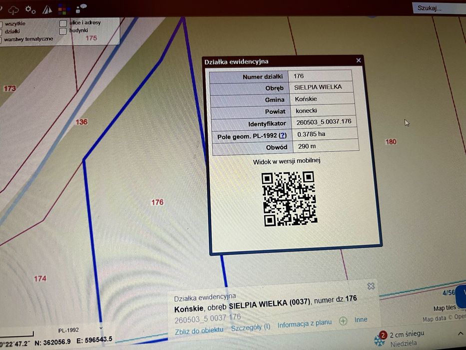 Działka leśna w Sielpi Wielkiej