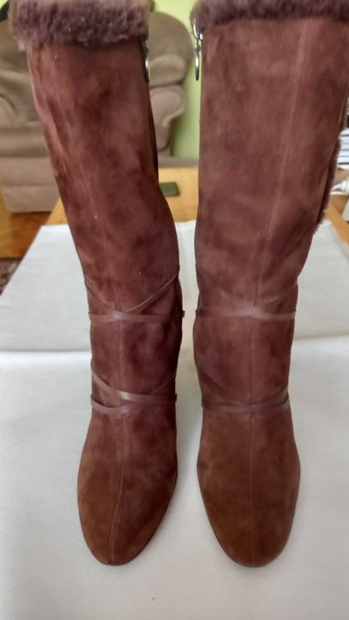 Buty kozaki zamsz  skóra ocieplane / 8/M