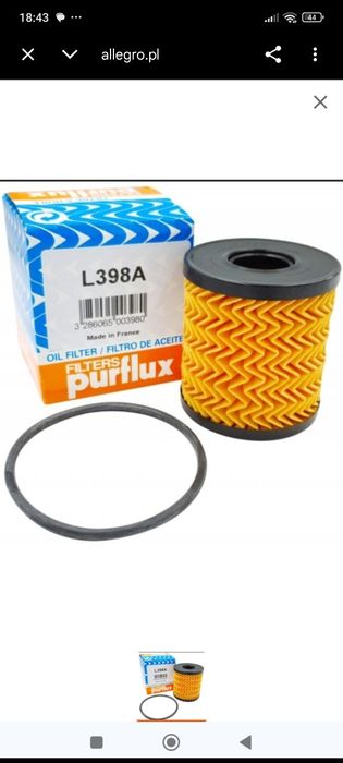 Filtr oleju  L398A