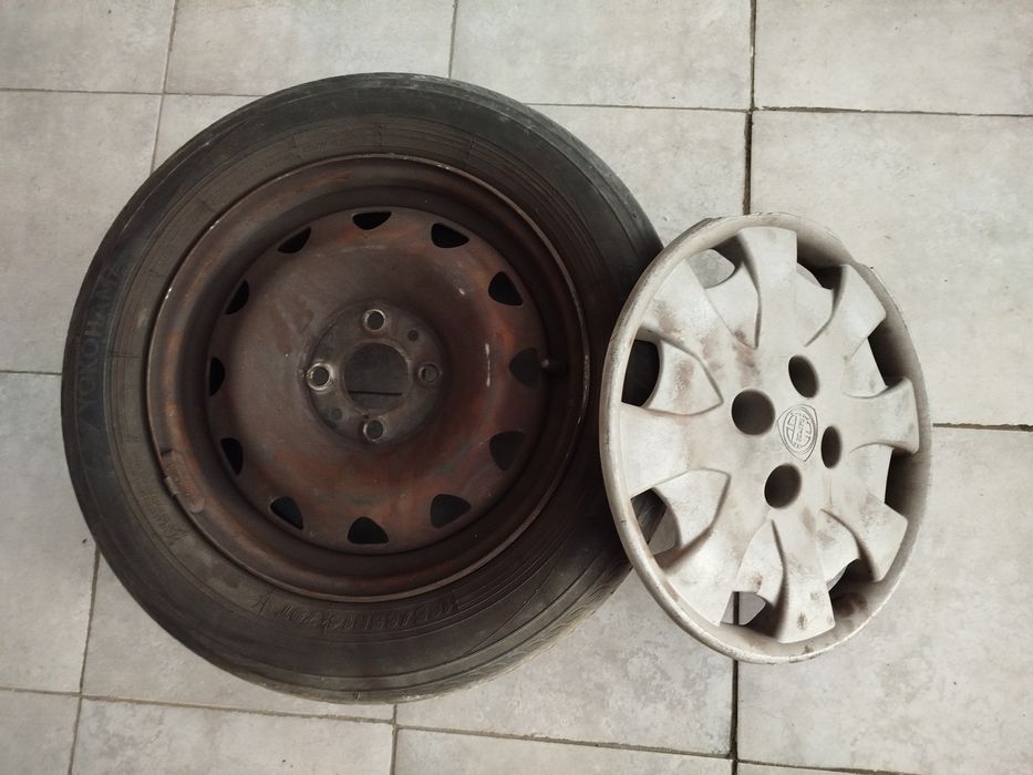 4 Jantes de ferro 14" com tampão Fiat