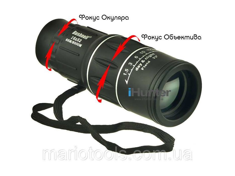 Монокуляр, бинокль Bushnell 16x52 монокль,подзорная труба с ч: 219 грн ...