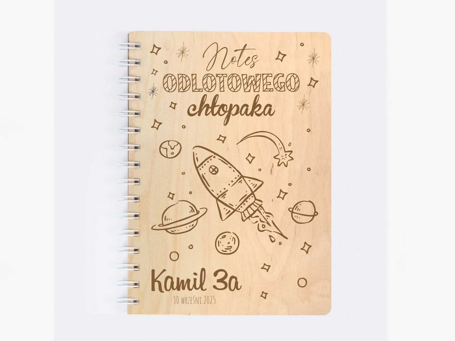 Drewniany notes absolwenta * Zakończenie roku szkolnego * Różne wzory