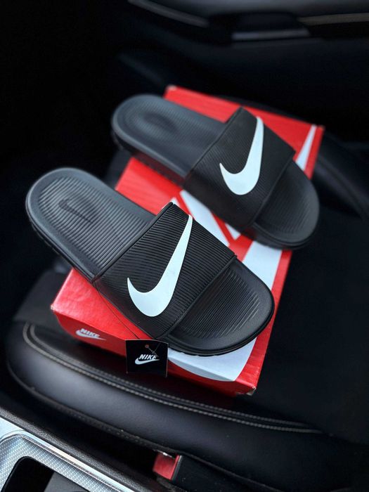 Чоловічі шльопанці Nike Black тапки тапочки сланці шльопки Найк чорні 40-45
