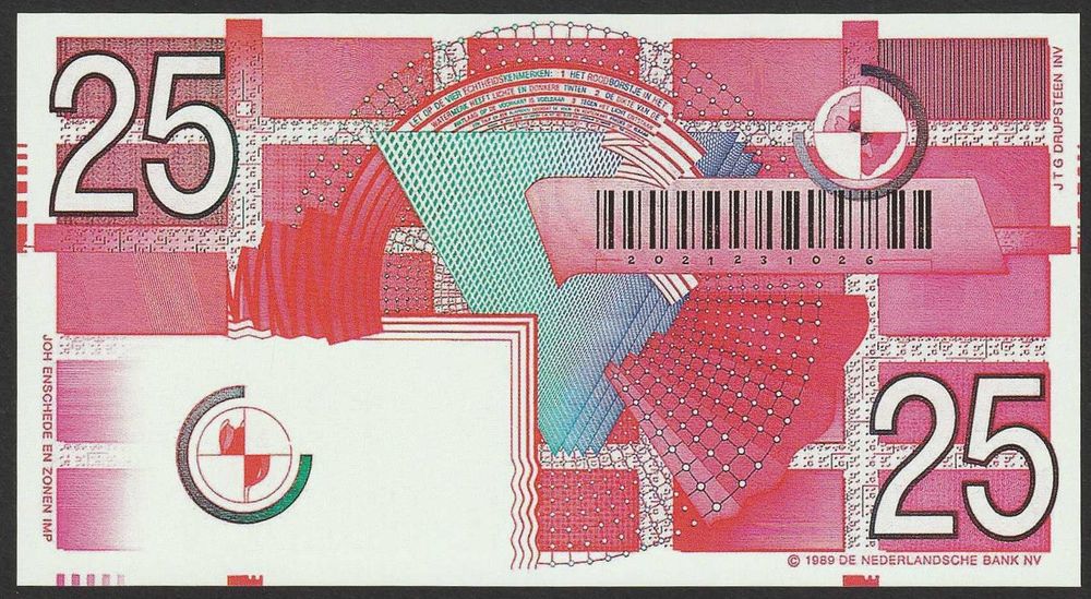 Holandia 25 guldenów 1989