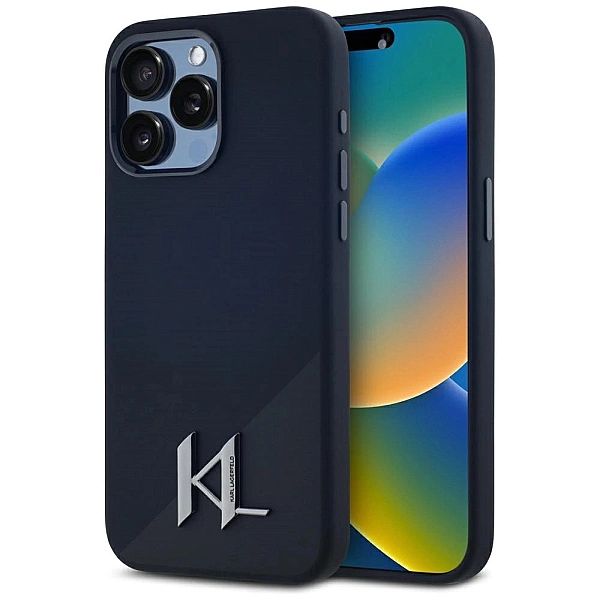 Etui Karl Lagerfeld Silicone Shadow Metal Initial MagSafe do iPhone 15