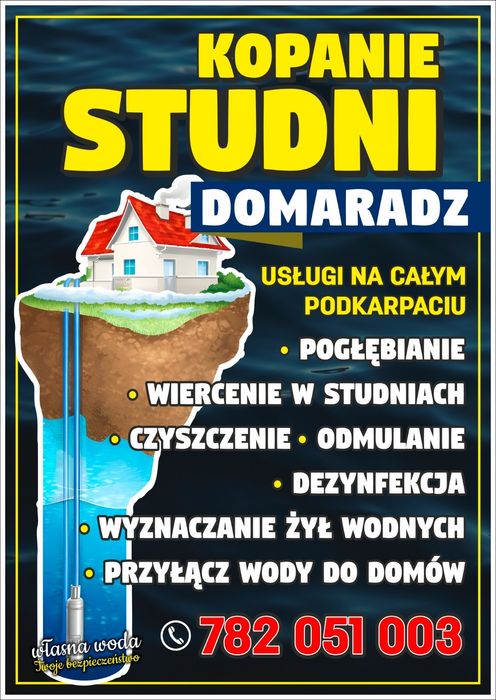 Kopanie studni-czyszczenie-odmulanie-dezynfekcja