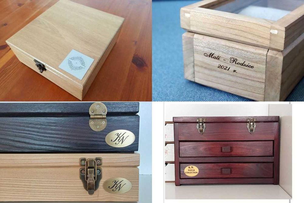 SKRZYNECZKA kasetka pudełko etui na 6 zegarków. DREWNIANA hand made