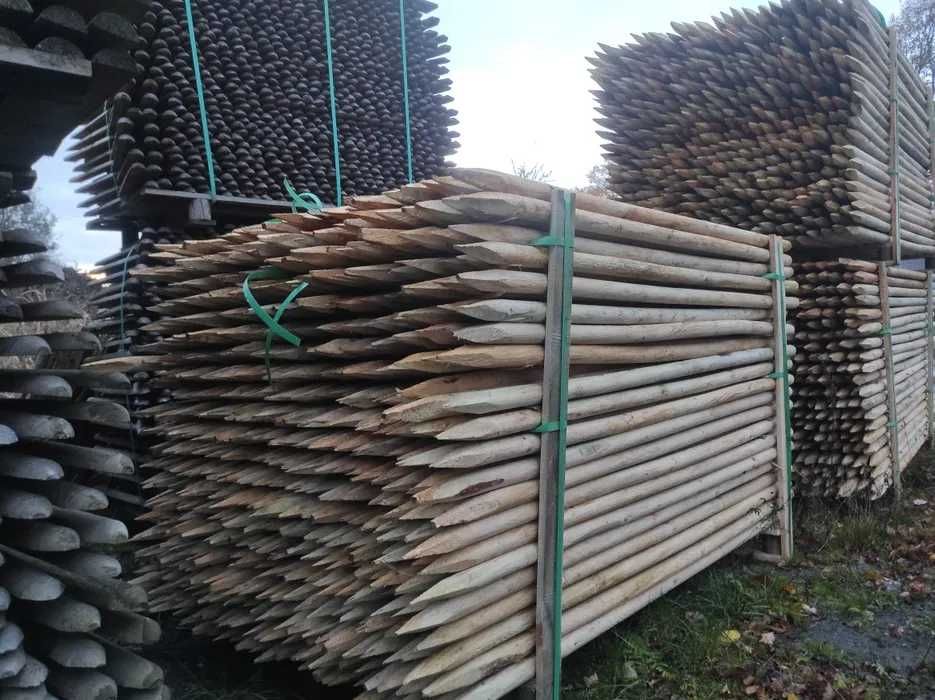 Paliki i Palisady toczone  do Sadzenia drzewek i Ogrodzeń