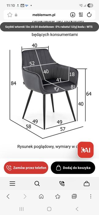 Krzesła tapicerowane 6 szt