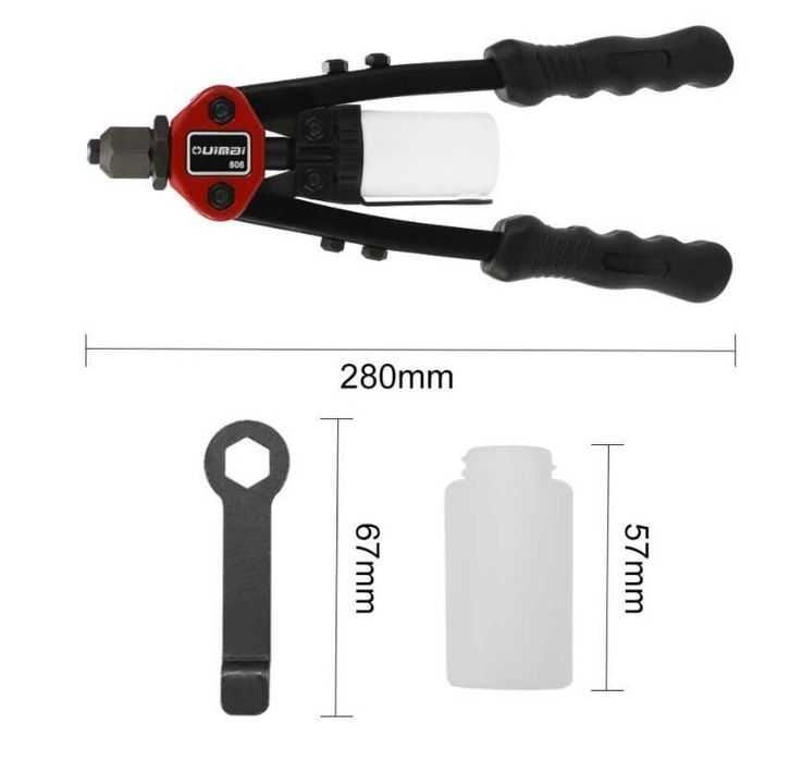 F511 Rebitador manual rebites máquina 280mm 2.4mm, 3.2mm, 4.0mm, 4.8mm