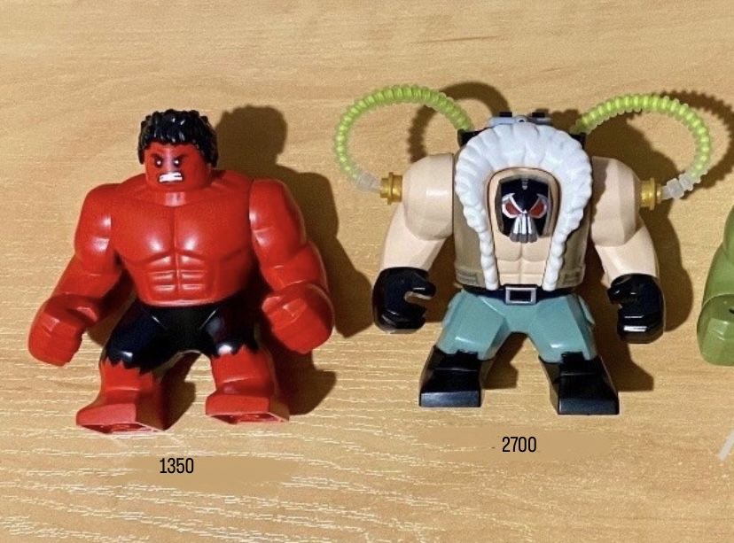 Lego Marvel DC Red Hulk Bane Hulk minifigures