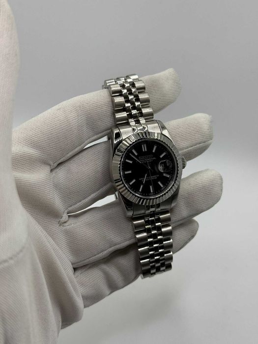 Zegarek Seiko Mod Datejust Roman Black Damski 31mm