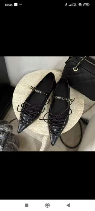 Hit retro Mery Jane baleriny baletki r. 38/39 czarne wiązane