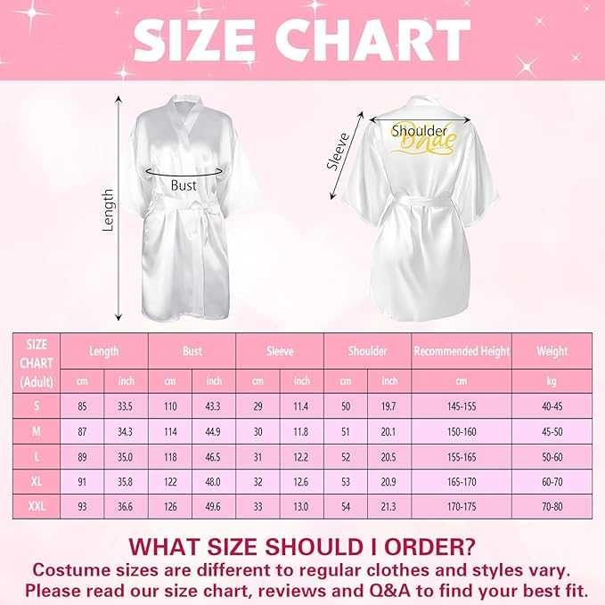 Zestaw szlafrok satynowy Panny Młodej wesele wieczór panieński nowy L