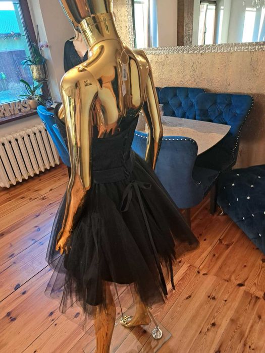 Wyprzedaż!Sukienka pin-up czarna R38. Polski producent!