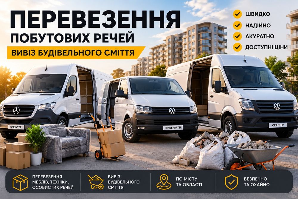 Перевезення меблів | Вантажне таксі | Вивіз будівельного сміття | Рівне та область