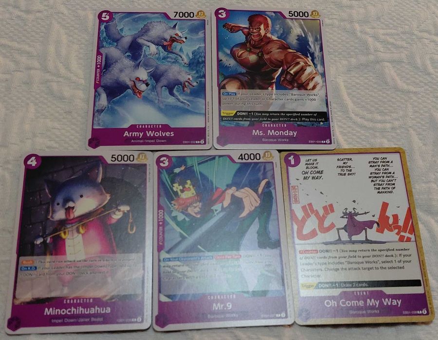 lote de 28 cartas one piece tcg EB01