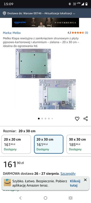 Klapka rewizyjna z zamknięciem