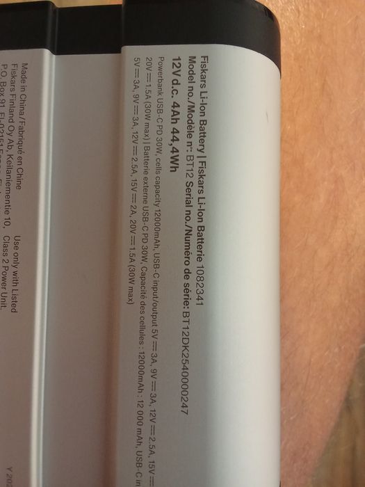 Fiskars bateria 12 v 4 ah akumulator power Bank Nowy oryginał