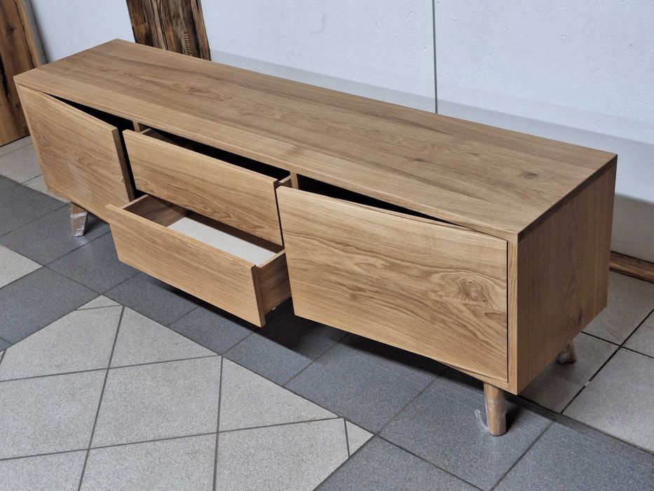 Szafka RTV dębowa lite drewno- dostępna od ręki