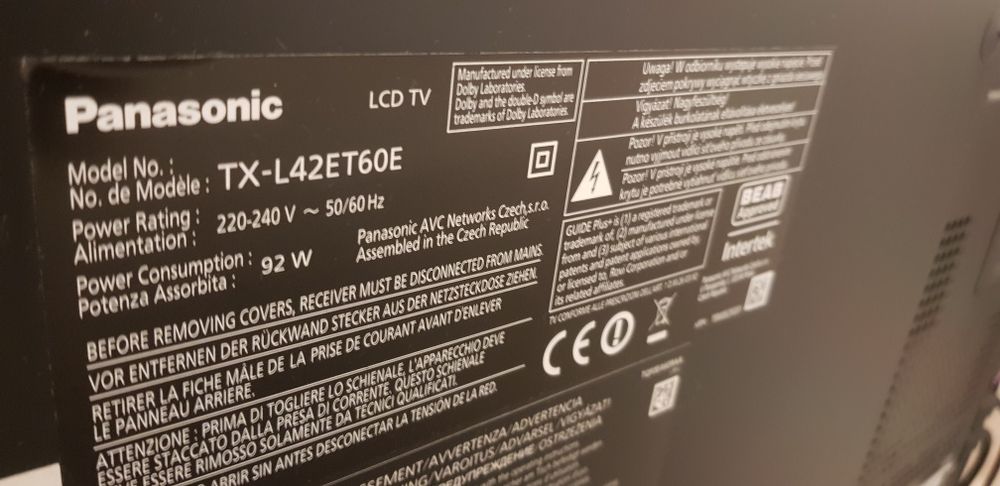 TV LED Panasonic 42 L42ET60E 600Hz LCD LED