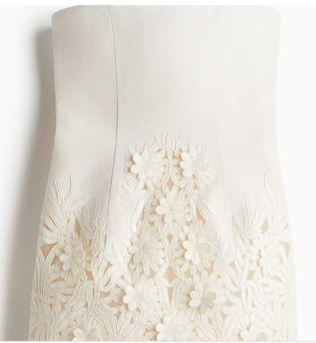 H&M elegancka sukienka wesele ślub haftowana